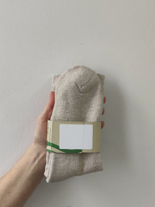 Linen Unisex Mid-Crew Terry Socks